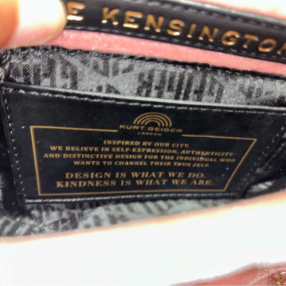 Kurt Geiger Pink Embellished Clutch with Gold Chain - Picture 8 of 9